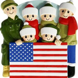 Military Family of 6 Ornament
